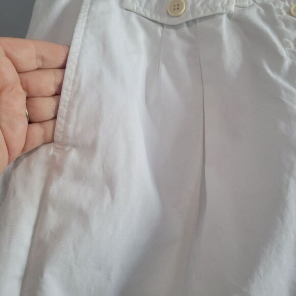 J. Crew Pleated Button-Front Pant in Chino High Rise White Size Tall 10 BZ698 - Picture 8 of 11